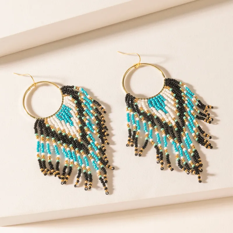 Blueflare Fringe Earrings in Azure Mist sold by Myra Bag