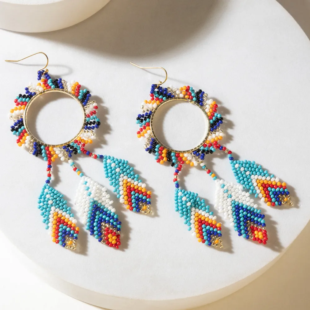 Southwest Spirit Beaded Earrings in Ocean Blaze sold by Myra Bag product image thumbnail 2