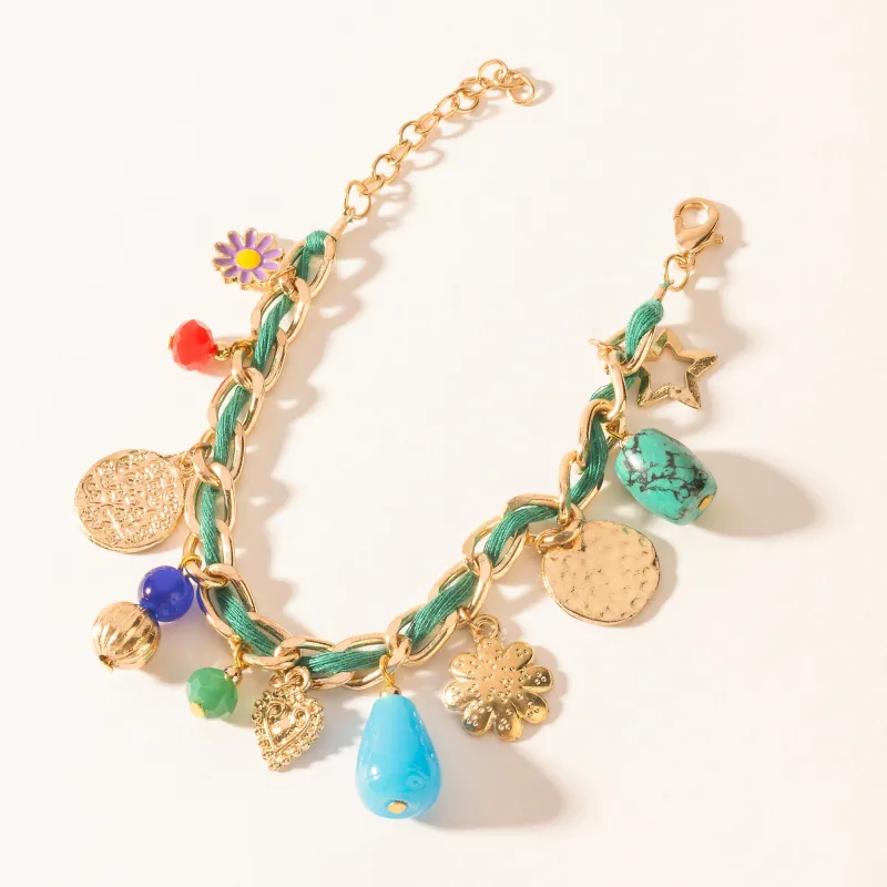 Trail Treasure Charm Bracelet in Canyon Turquoise sold by Myra Bag