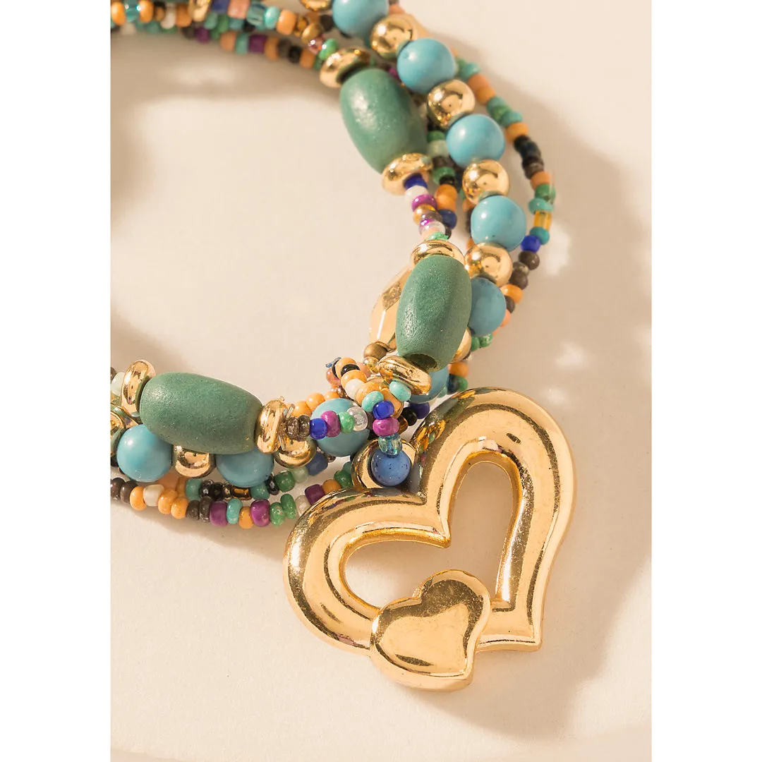 Boho Love Beaded Bracelet in Meadow Green sold by Myra Bag product image thumbnail 2