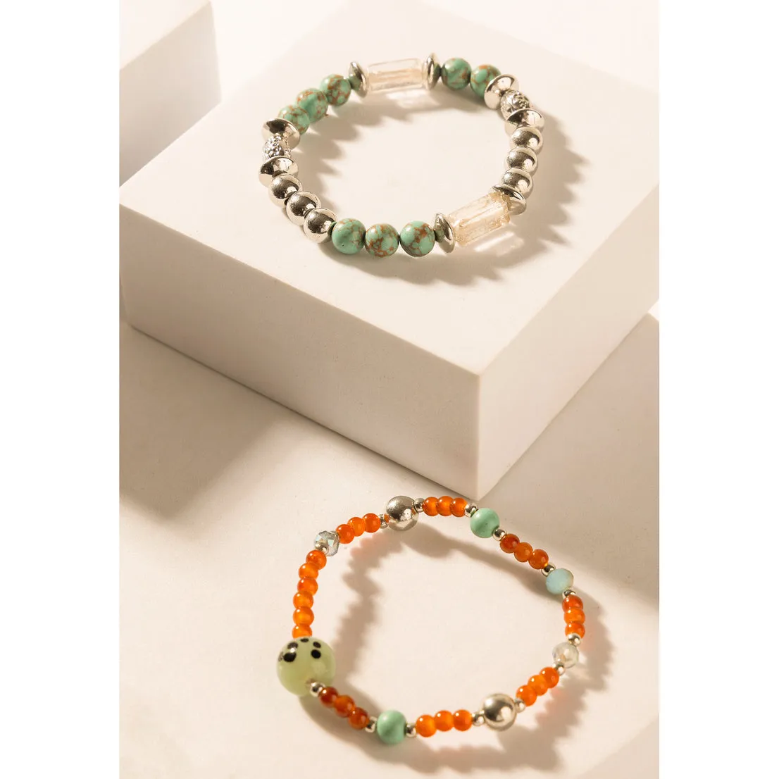 Sunset Trails Bracelet Set in Mint Sky Silver sold by Myra Bag product image thumbnail 4