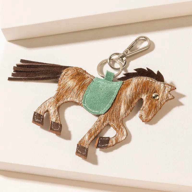 Saddle-Up Horse Keychain in Desert Ebony sold by Myra Bag