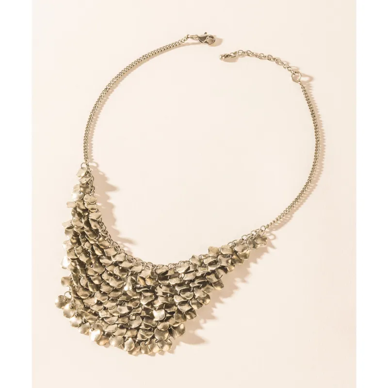 Midnight Magnolia Necklace in Storm Silver made by Myra Bag