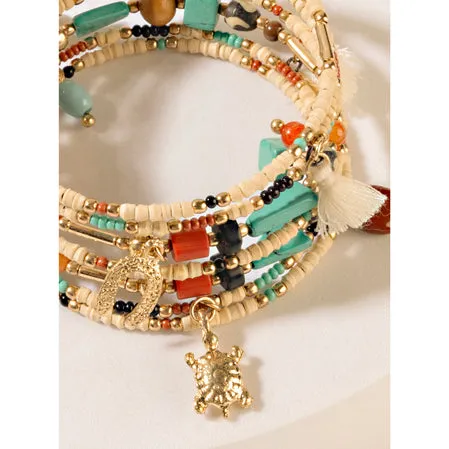 Ocean’s Embrace Bracelet in Rustic Amber sold by Myra Bag