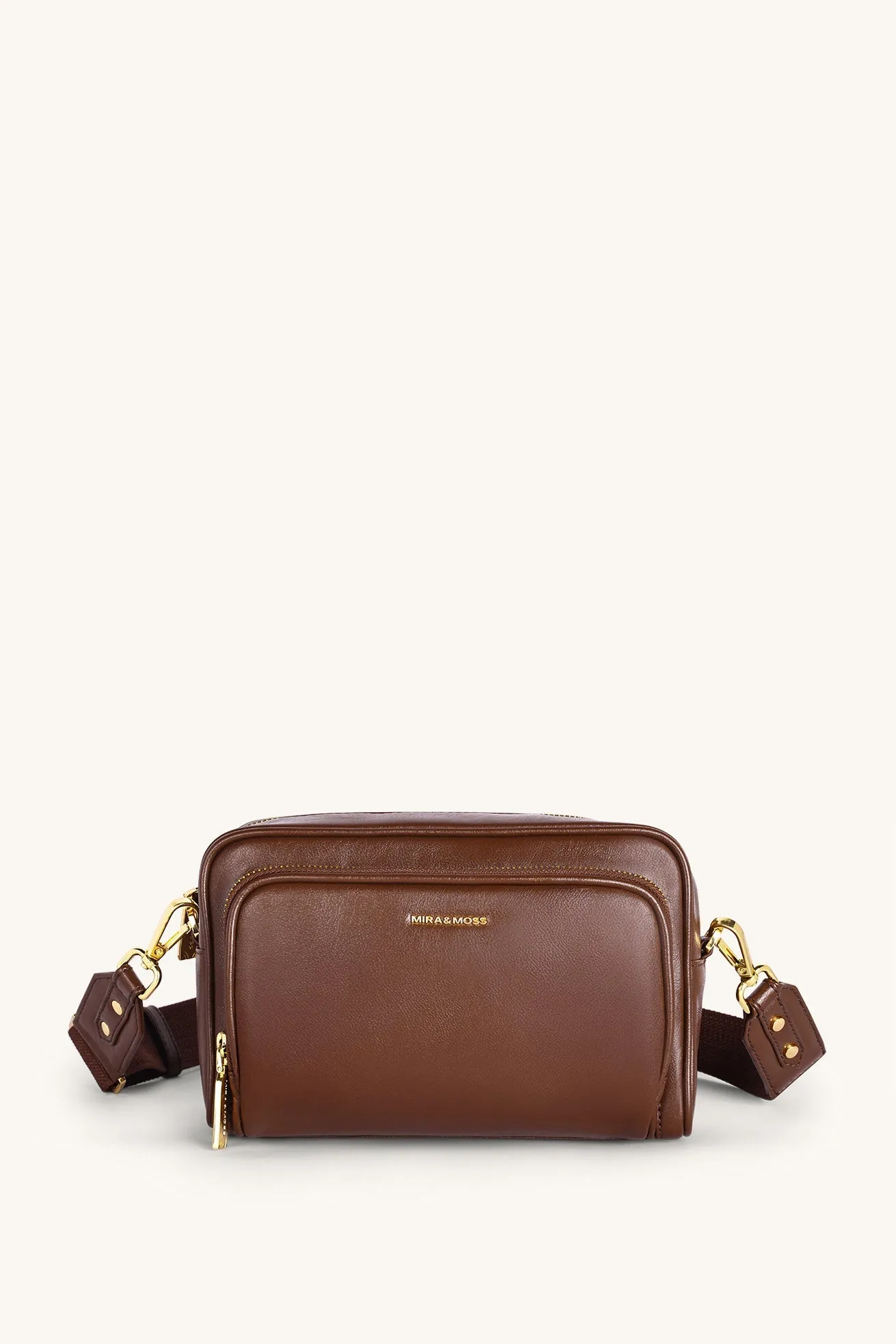 Mira & Moss Lucienne Crossbody Bag - Shiny Chocolate Brown sold by Myra Bag
