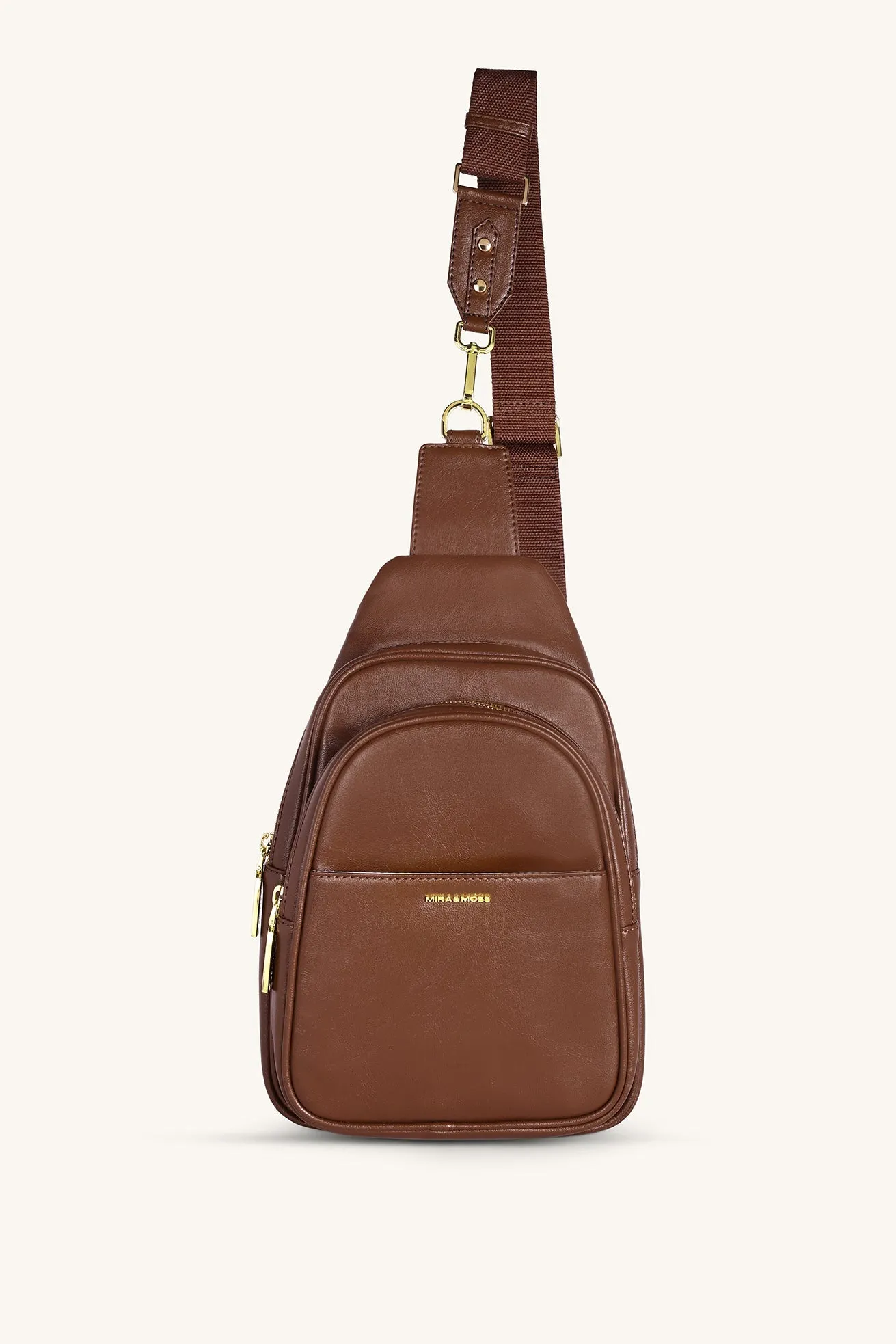 Mira & Moss Hayley Fanny Bag - Shiny Chocolate Brown sold by Myra Bag