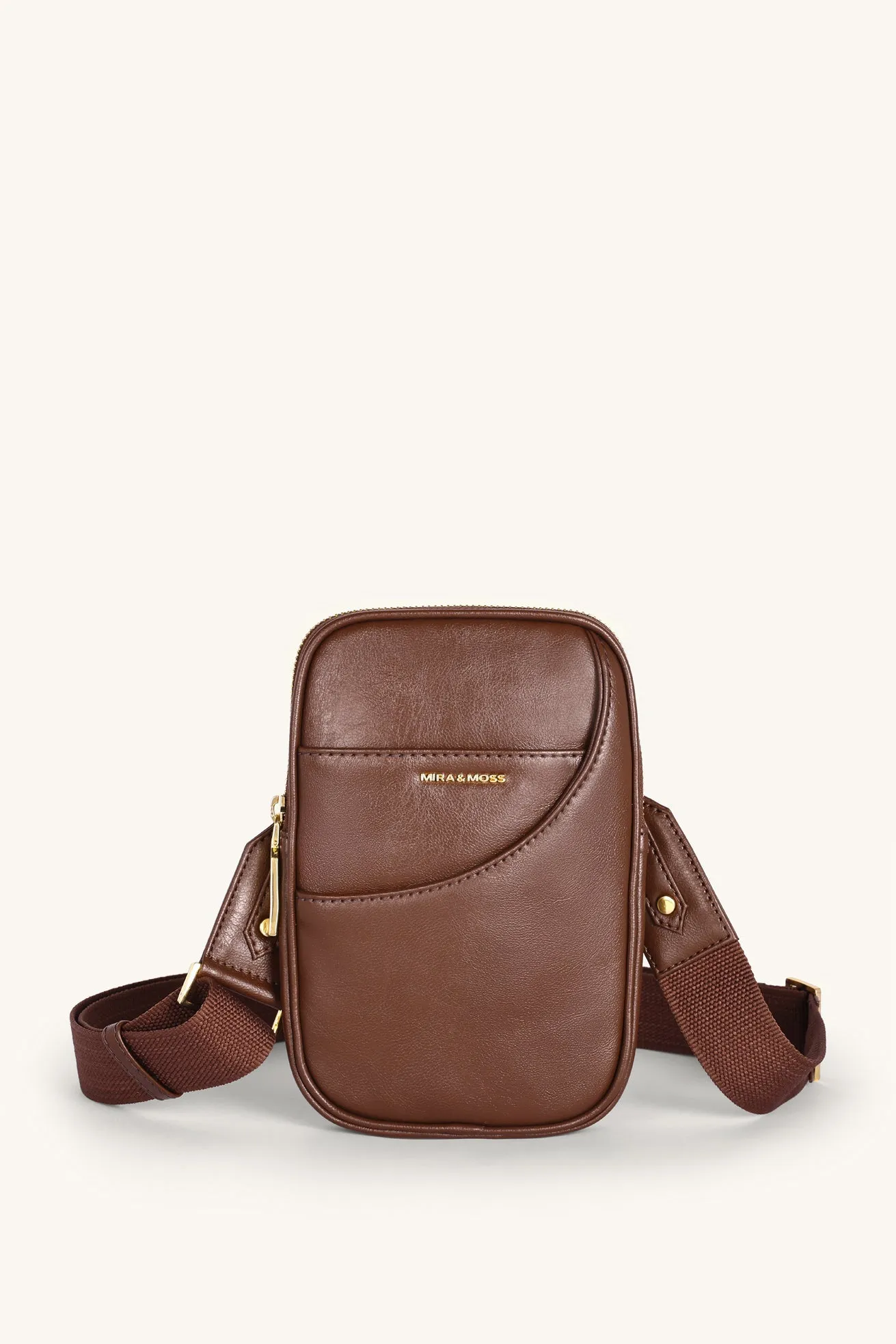 Mira & Moss Iris Mini-Crossbody Bag - Shiny Chocolate Brown sold by Myra Bag