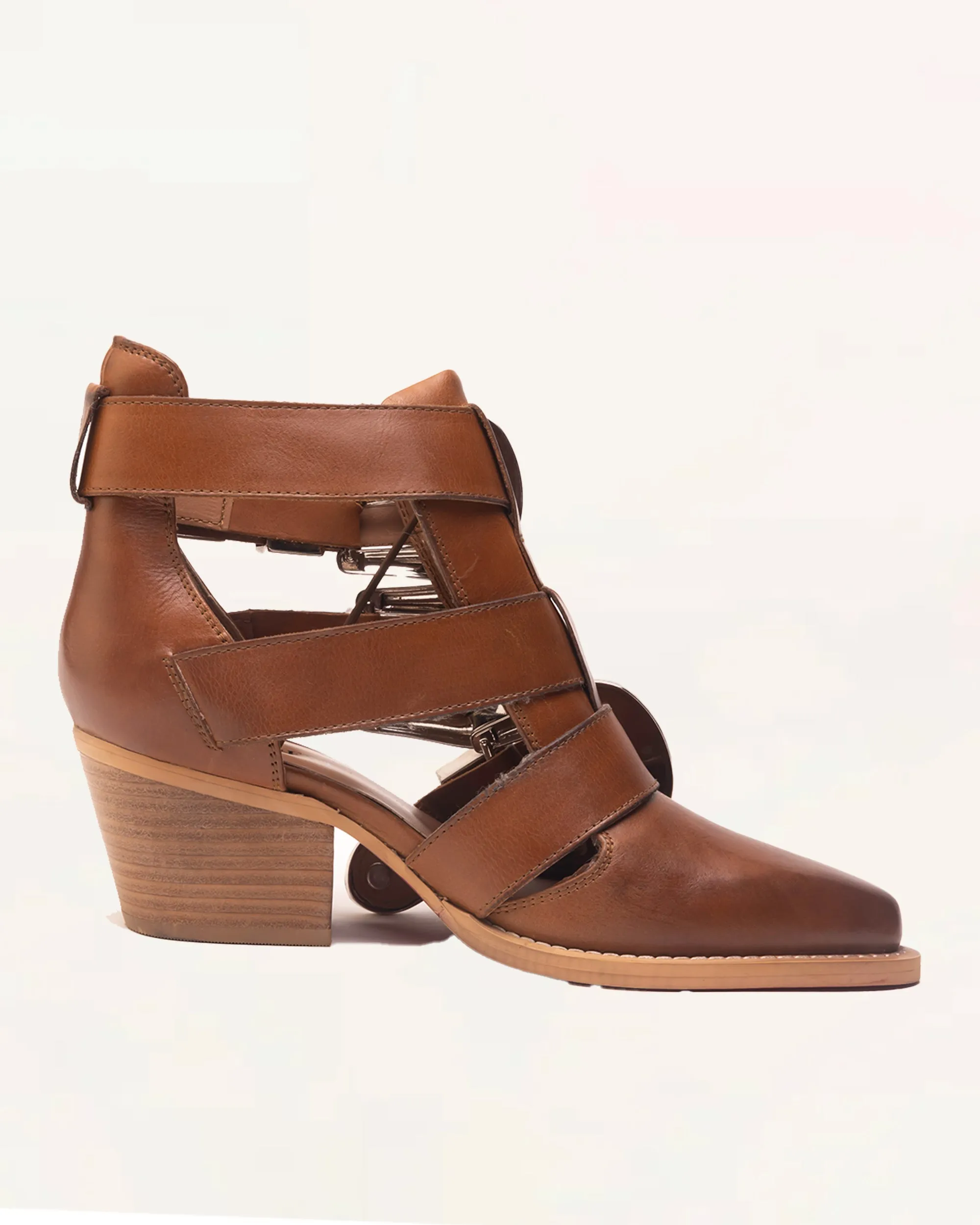 Rodeo Ankle Bootie In Calfskin - Bone & Saddle sold by Myra Bag product image thumbnail 3