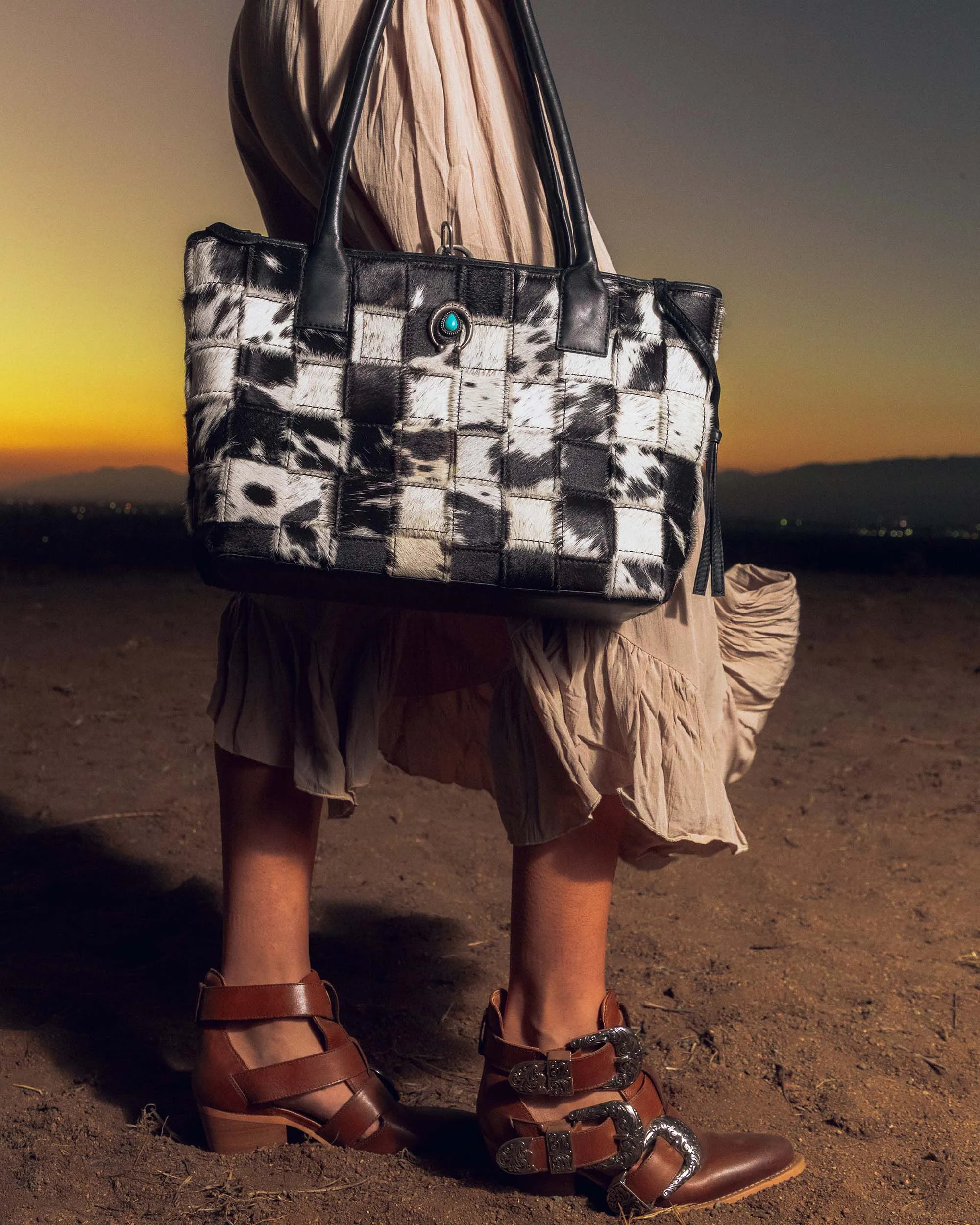 Rodeo Ankle Bootie In Calfskin - Bone & Saddle sold by Myra Bag product image thumbnail 5