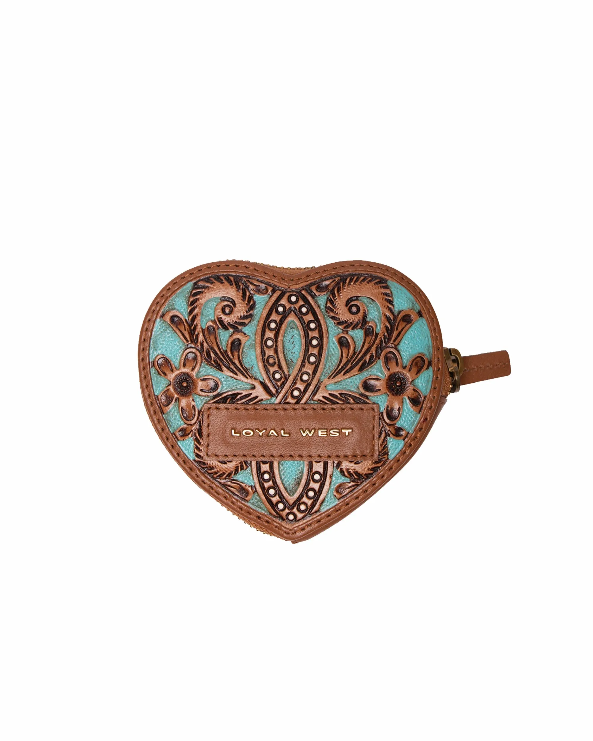 Cupid Coin Pouch Handtooled Leather - Whiskey & Water sold by Myra Bag product image thumbnail 5
