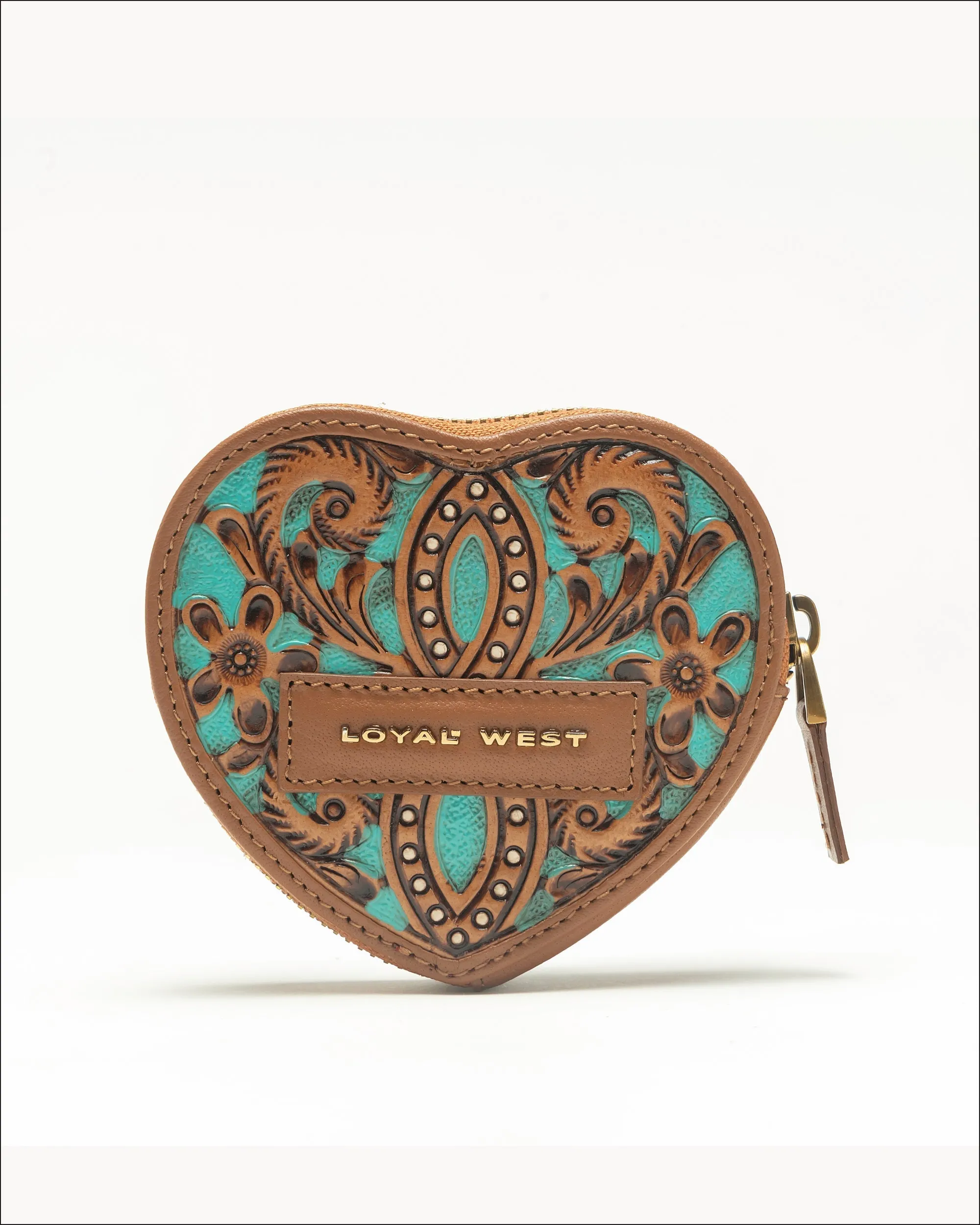 Cupid Coin Pouch Handtooled Leather - Whiskey & Water sold by Myra Bag product image thumbnail 2