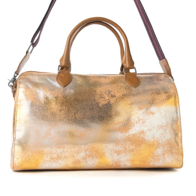 Myra Ranger's Echo Snake Print Leather Duffle Bag for Men in Molten Sunset made by Myra Bag