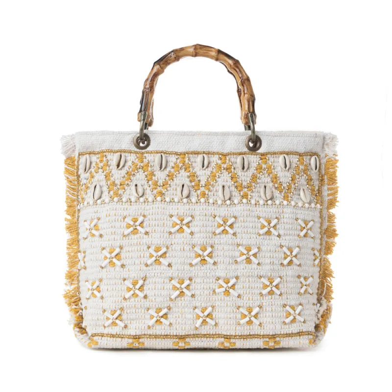 Myra Sunset Creek Embroidered Small Bag in Coastal White sold by Myra Bag