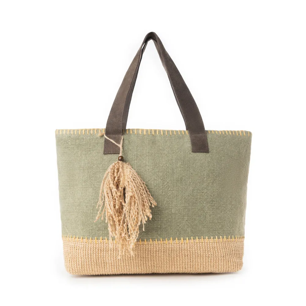 Myra Willow Wanderer Tote Bag in Willow Green sold by Myra Bag