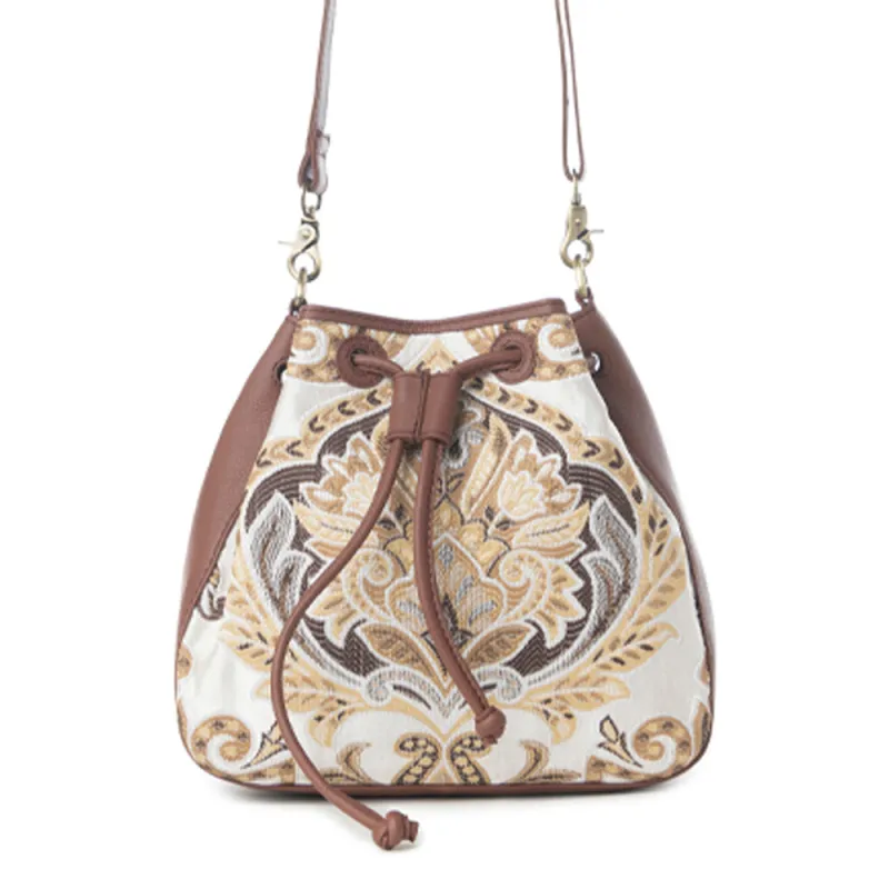 Myra Old Soul Bucket Bag in Golden Ivory made by Myra Bag