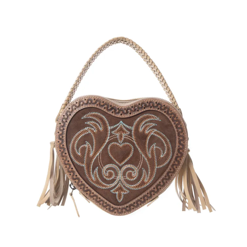Myra Rodeo Romance Handtooled Leather Bag in Caramel Oak made by Myra Bag
