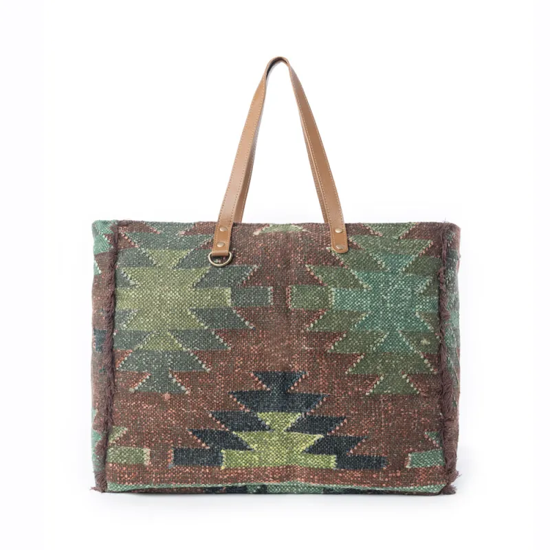 Myra Canyon Range Weekender Bag in Olive Green sold by Myra Bag