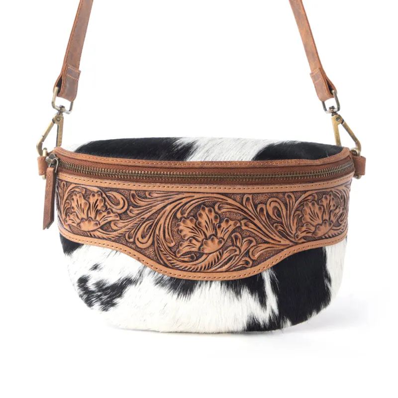 Myra Wildwood Handtooled Bag in Walnut Crest sold by Myra Bag