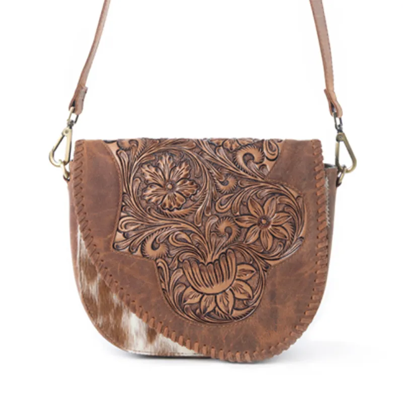 Myra Bronco Ridge Handtooled Bag in Canyon Tan sold by Myra Bag