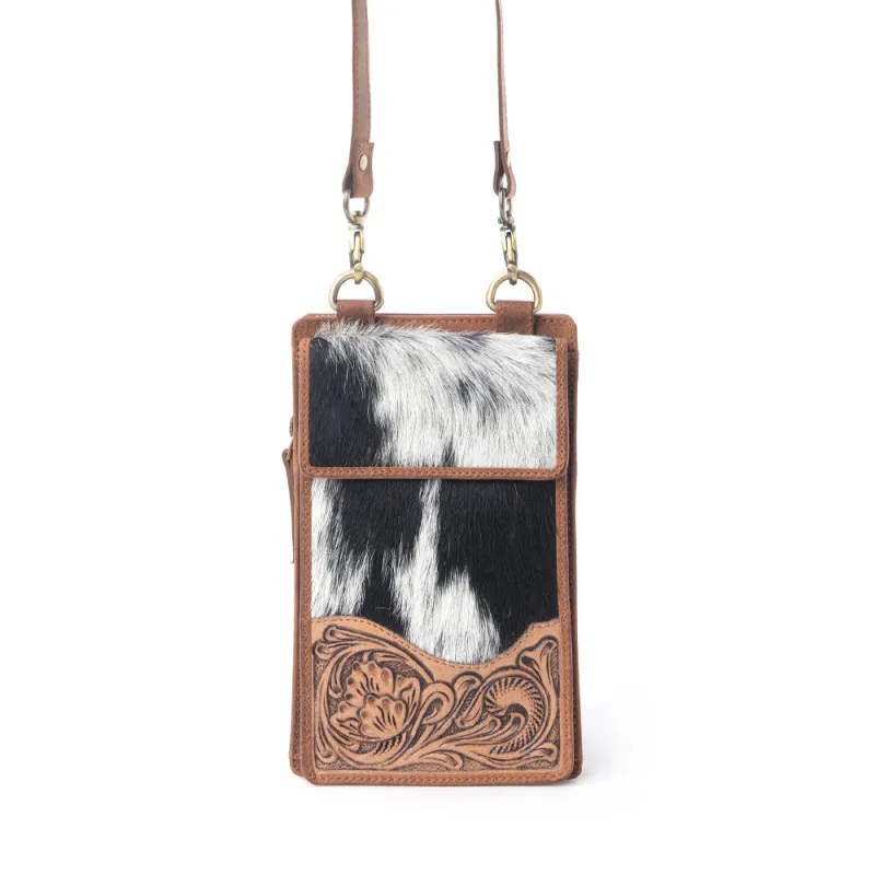 Myra Duneland Rise Handtooled Bag in Brindle Ivory sold by Myra Bag