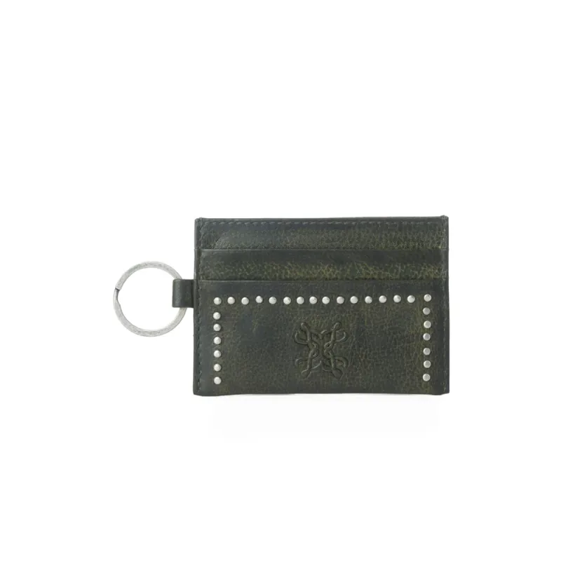 Myra Zidana Steelhoof Studded Veg Tanned Leather Wallet in Ranch Pine sold by Myra Bag