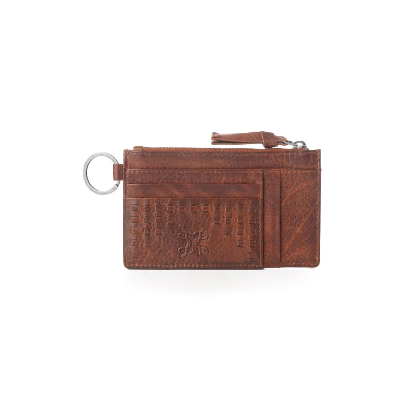 Myra Zidana Vino Braided Veg Tanned Leather Wallet in Chestnut Shine sold by Myra Bag