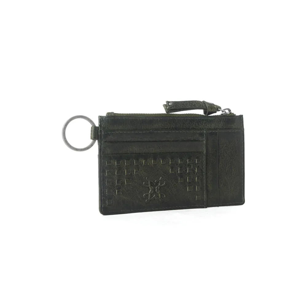 Myra Zidana Vino Braided Veg Tanned Leather Wallet in Moss Noir sold by Myra Bag product image thumbnail 2