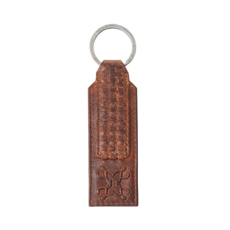 Myra Zidana Ardan Artistry Veg Tanned Leather Keyfob in Wild Ember sold by Myra Bag