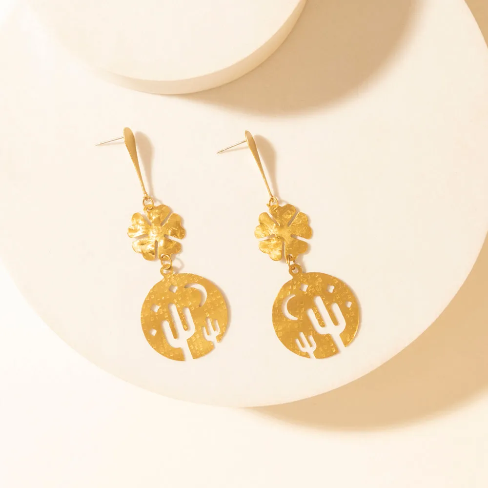 Mojave Moon Earrings in Starshine Gold sold by Myra Bag