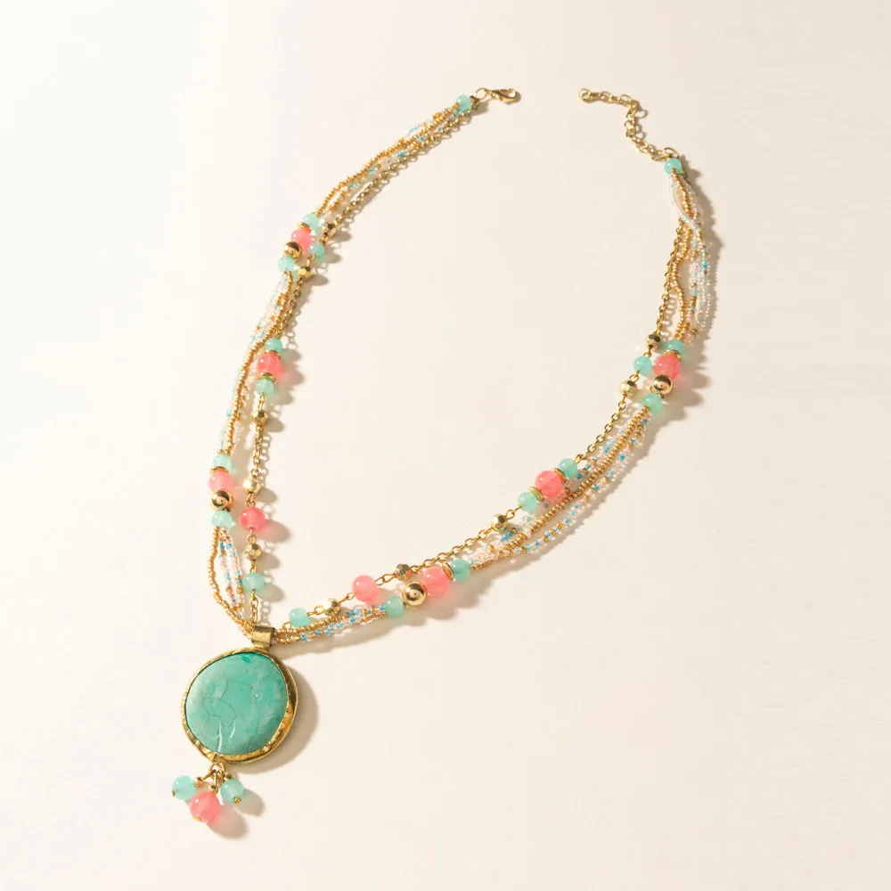 Wild Posy Necklace in Sherbet Sunset sold by Myra Bag product image thumbnail 2