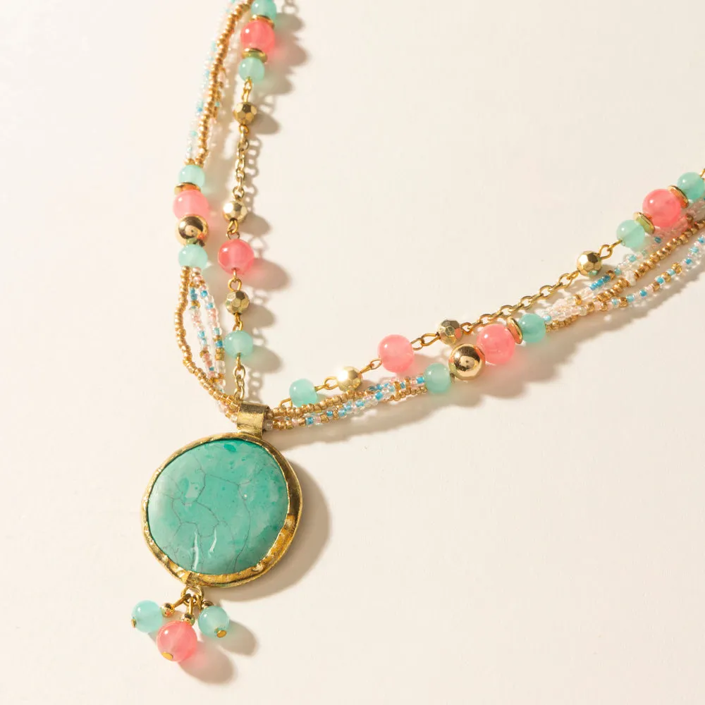 Wild Posy Necklace in Sherbet Sunset sold by Myra Bag product image thumbnail 3
