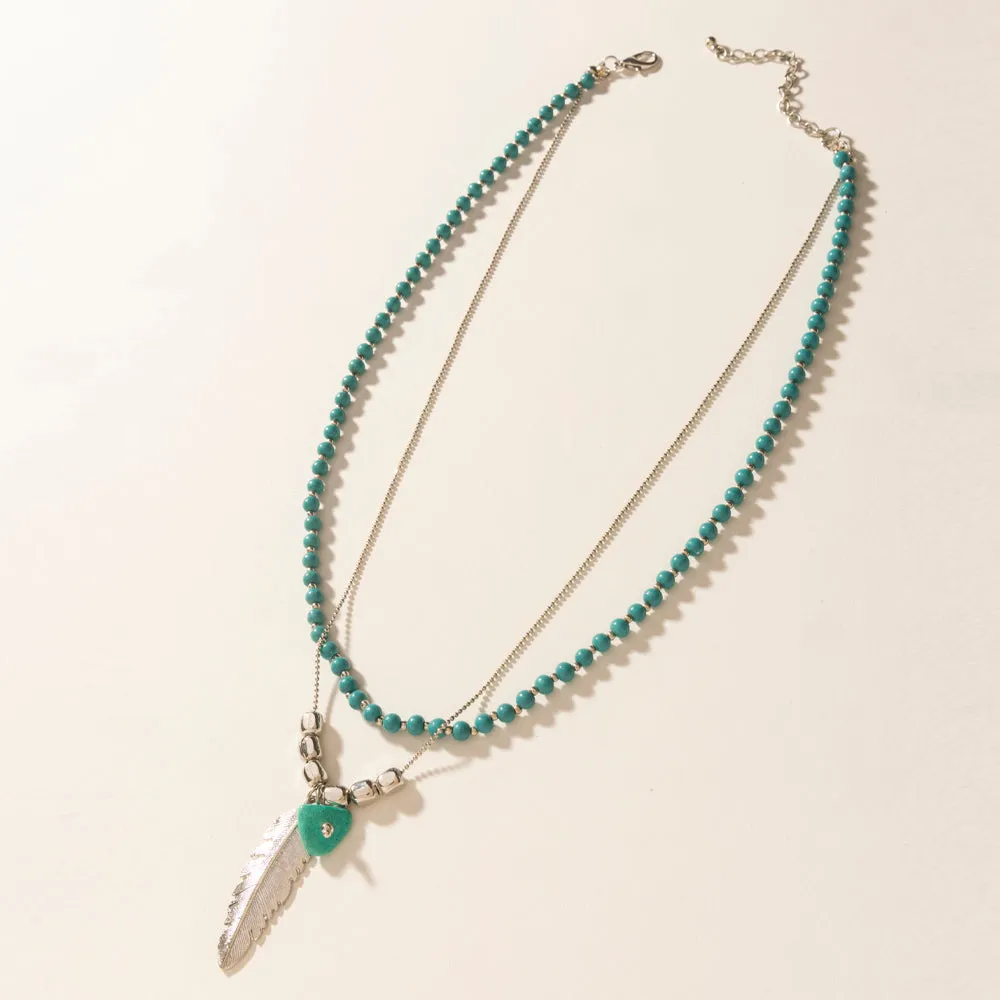 Feathered Sage Necklace in Range Blue sold by Myra Bag product image thumbnail 2