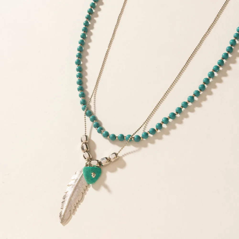 Feathered Sage Necklace in Range Blue sold by Myra Bag product image thumbnail 3