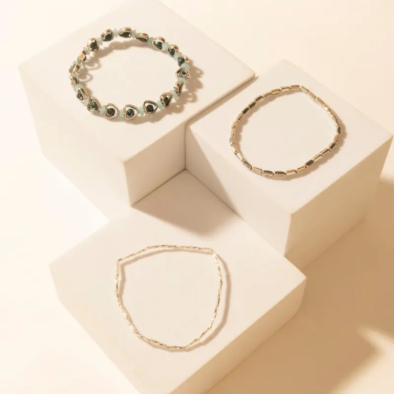 Heart Trails Bracelet in Mist Blue sold by Myra Bag