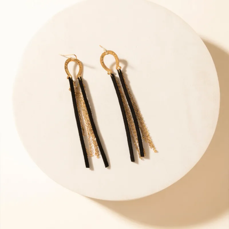 Moonshine Dangle Earrings in Brass Glow sold by Myra Bag