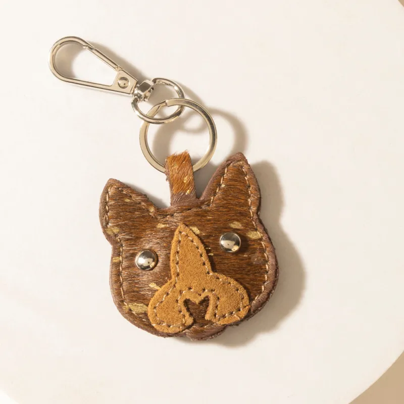 Barn Whisker Hairon Keychain in Honey Tan sold by Myra Bag