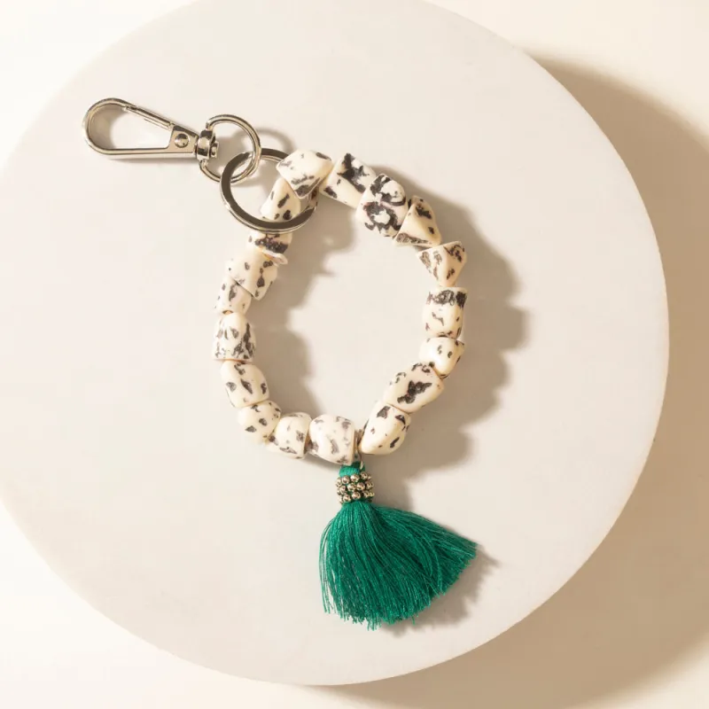 Canyon Storm Tassel Keychain in Speckled Dust made by Myra Bag