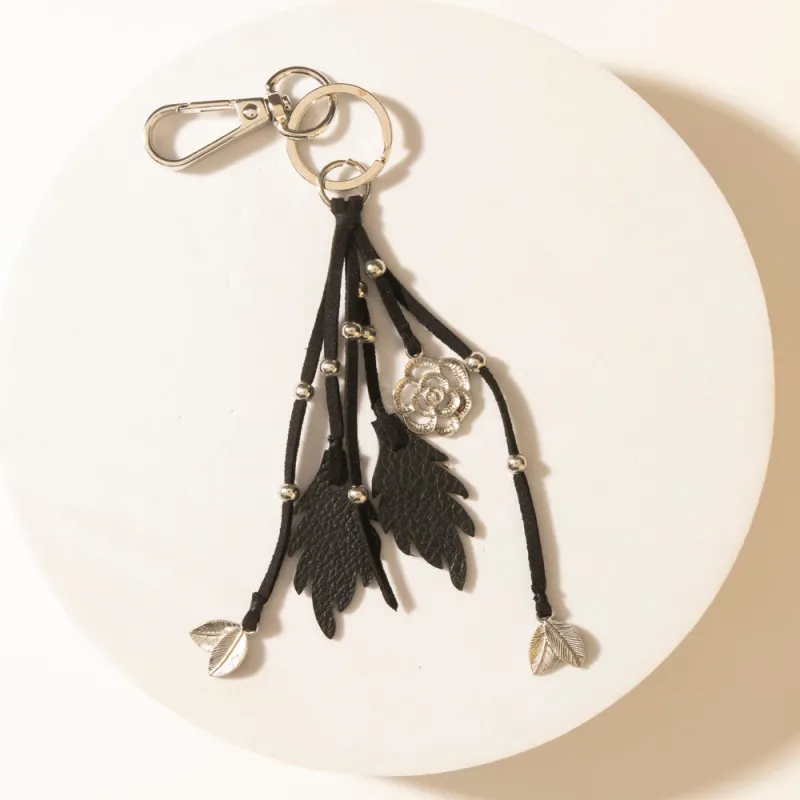 Blackthorn Tassel Keychain in Velvet Black sold by Myra Bag
