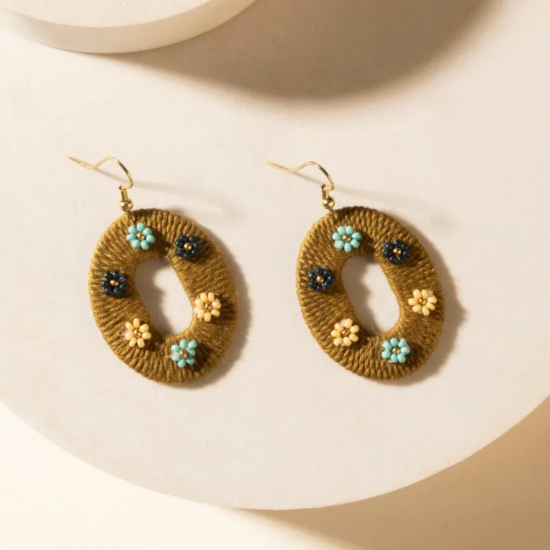 Pasture Posy Oval Earrings in Sand Dune sold by Myra Bag