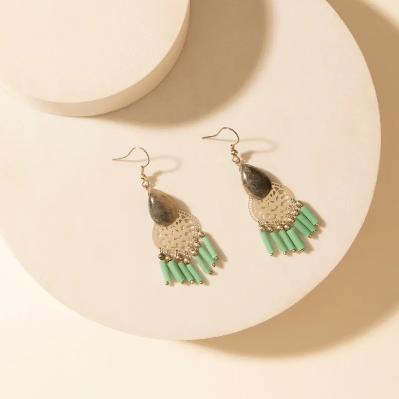 Cantina Turquoise Earrings in Night Silver sold by Myra Bag