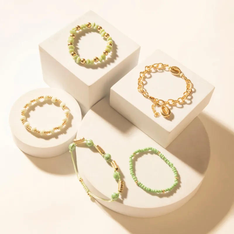 Palomino Shine Stack Bracelet in Frost Green sold by Myra Bag