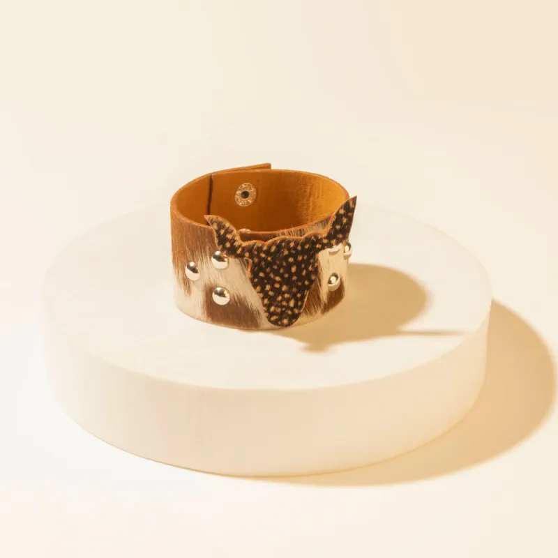 Herd Boss Hairon Cuff in Speckled Brown sold by Myra Bag