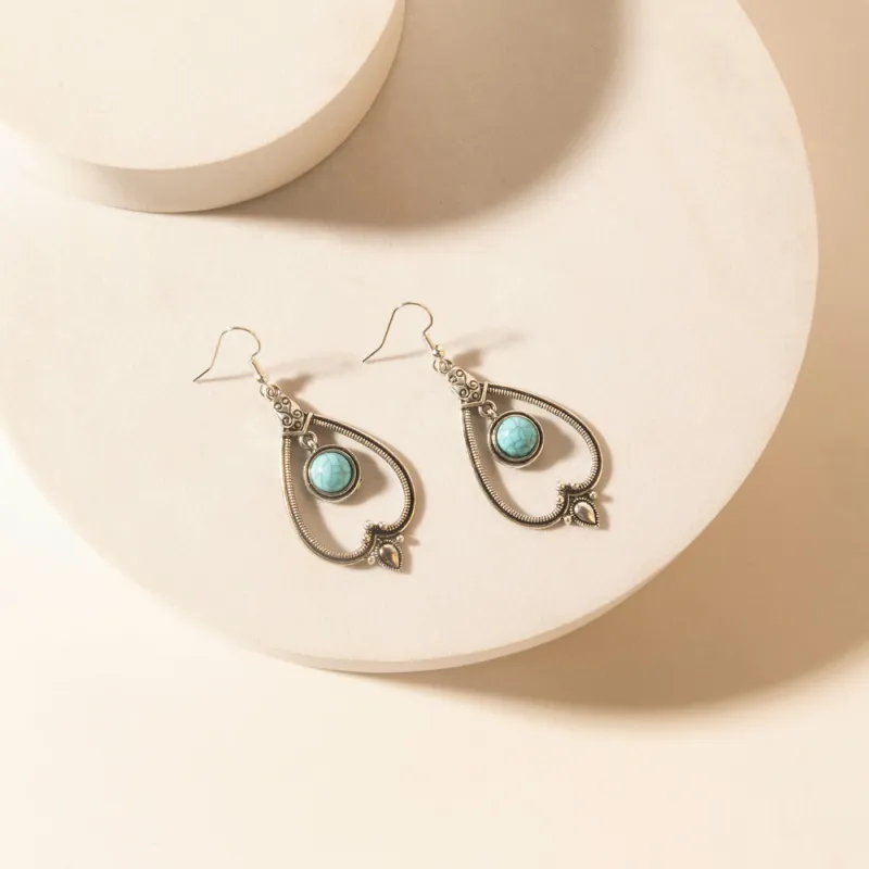 Moonwell Charm Drop Earrings in Jewel Blue sold by Myra Bag