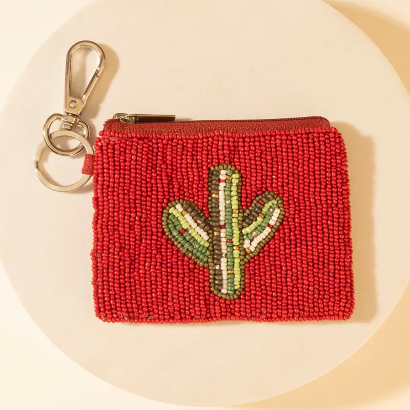 Sonoran Cacti Bag Charm in Red Desert sold by Myra Bag