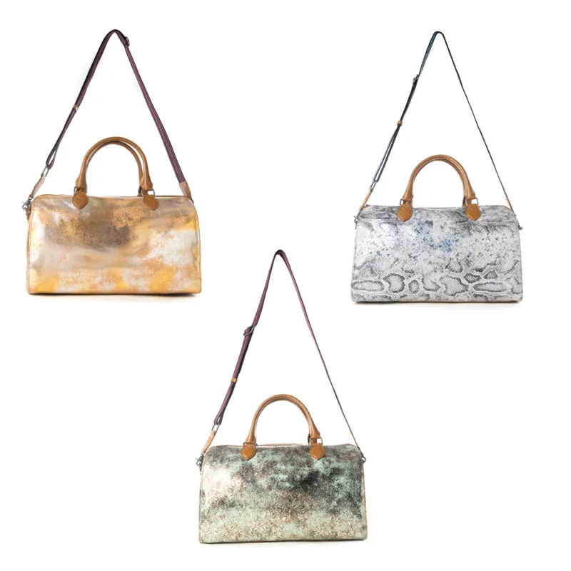 Ranger's Echo Snake Print Leather Duffle Bag Variant Combo made by Myra Bag