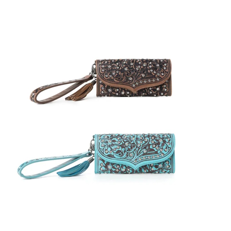 Wildflower Story Handtooled Leather Wallet Variant Combo sold by Myra Bag