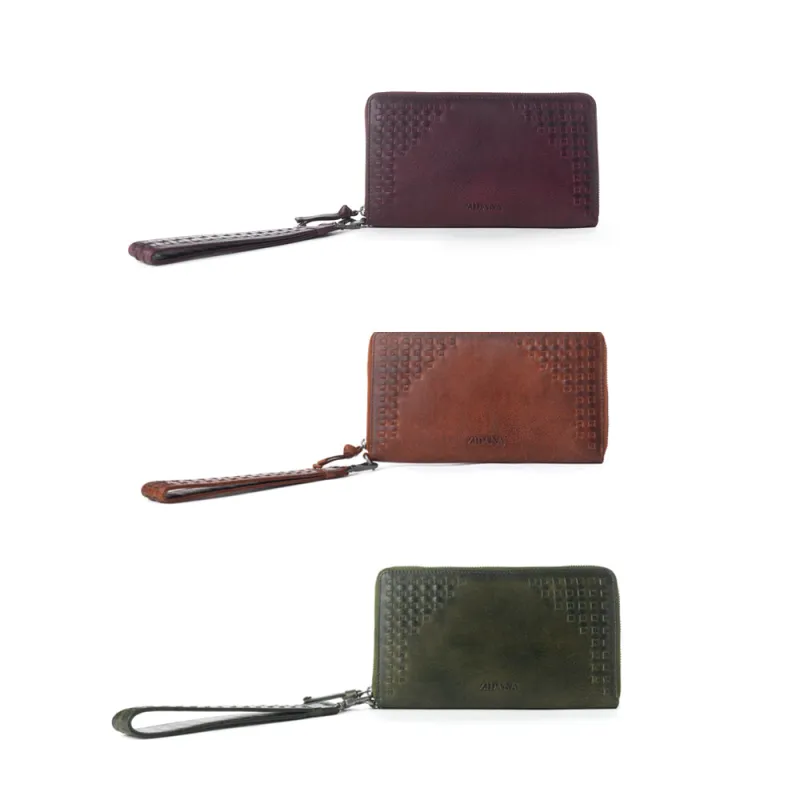 Zidana Elko Braided Veg Tanned Leather Wallet Variant Combo sold by Myra Bag