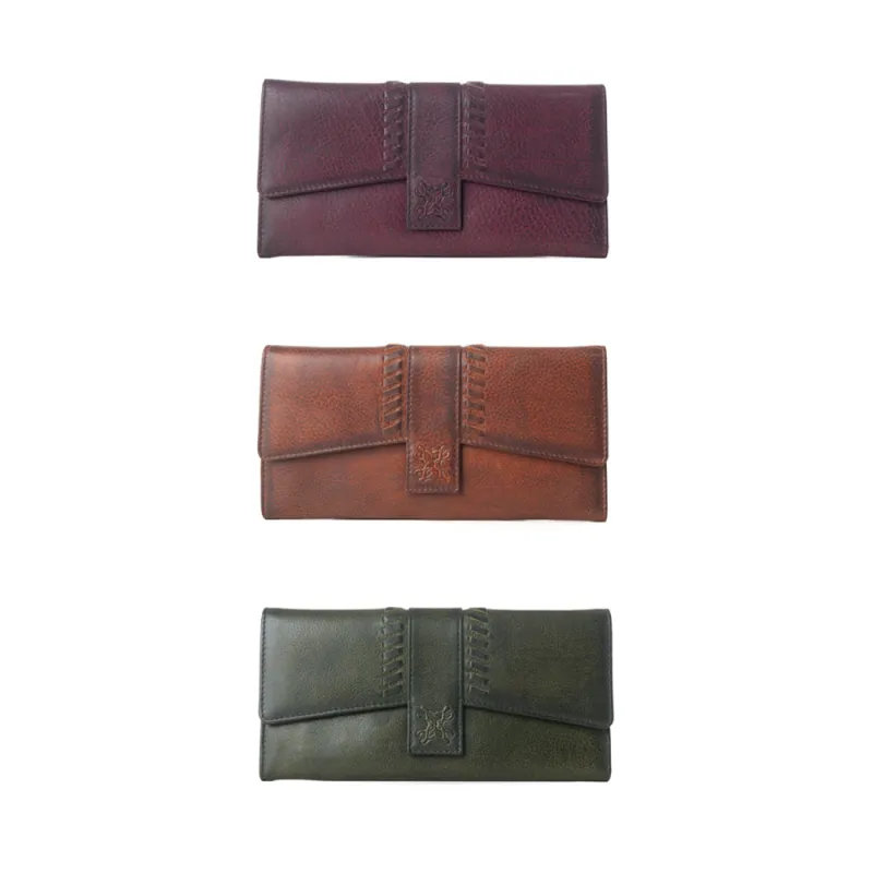 Zidana Santa Fe Woven Veg Tanned Leather Wallet Variant Combo sold by Myra Bag