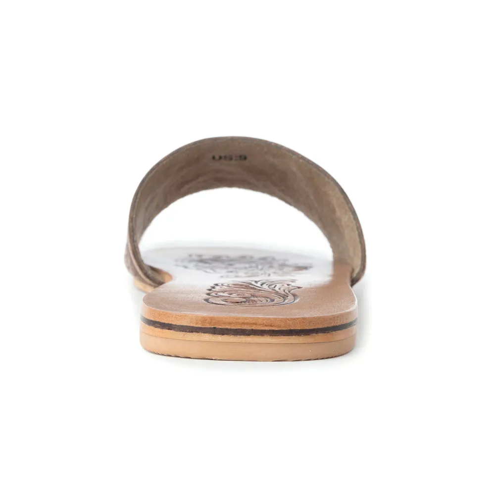 Cactus Lace Handtooled Leather Sandals in Charred Brown sold by Myra Bag product image thumbnail 5