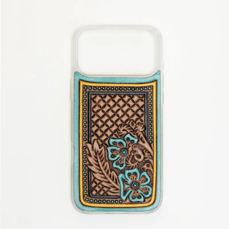 Latticeforge Handtooled iPhone 17 Pro Max Mobile Case sold by Myra Bag